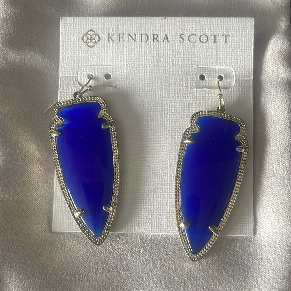 Kendra Scott Cobalt Blue Skylar Arrowhead Earrings